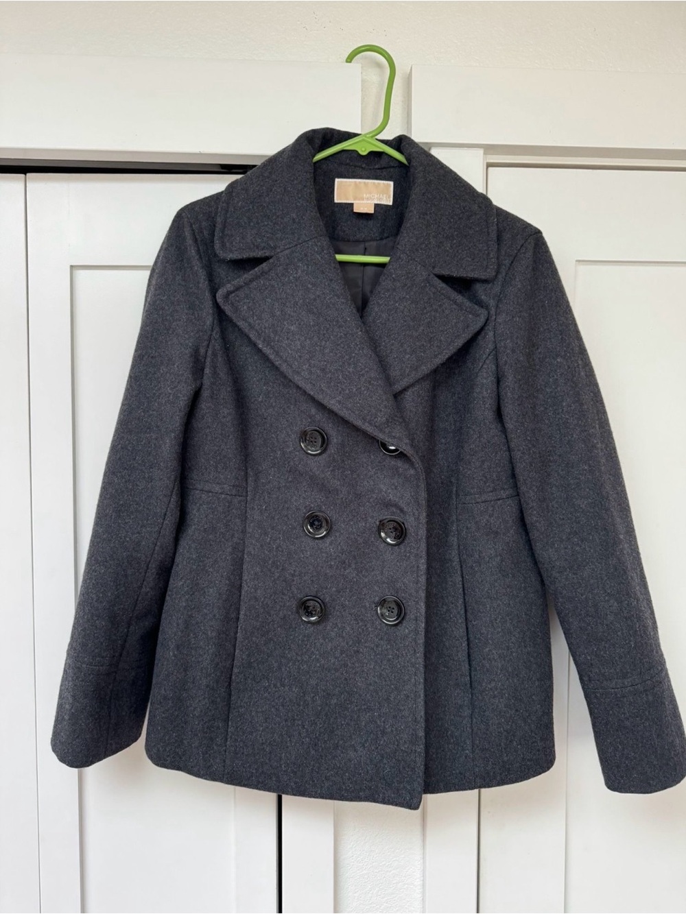 Michael Kors Dark Gray Double-Breasted Peacoat